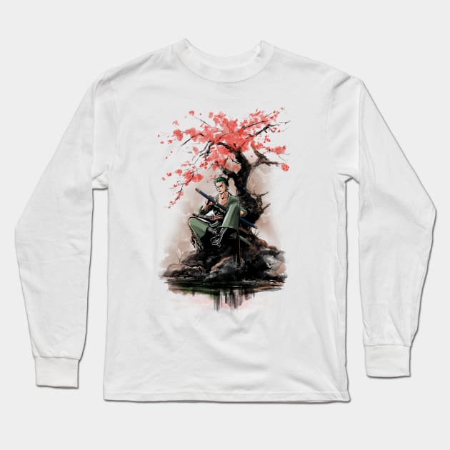 Pirate hunter under the tree Long Sleeve T-Shirt by ddjvigo